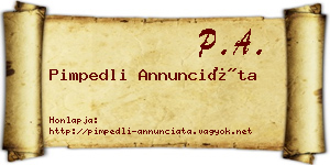 Pimpedli Annunciáta névjegykártya